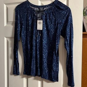 Chaps Denim long sleeve pullover top
